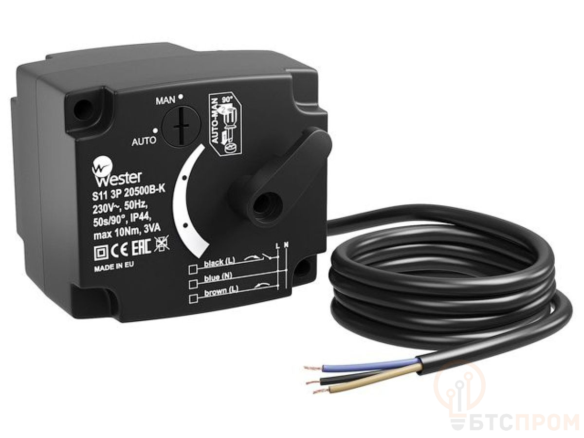 Привод Wester S11 3P 20500B-K 230 VAC 50 Hz 50s/90° 3-point SPDT 10 Nm 0-04-0104 фото в каталоге от BTSprom.by  Привод Wester S11 3P 20500B-K 230 VAC 50 Hz 50s/90° 3-point SPDT 10 Nm 0-04-0104 фото в каталоге от BTSprom.by