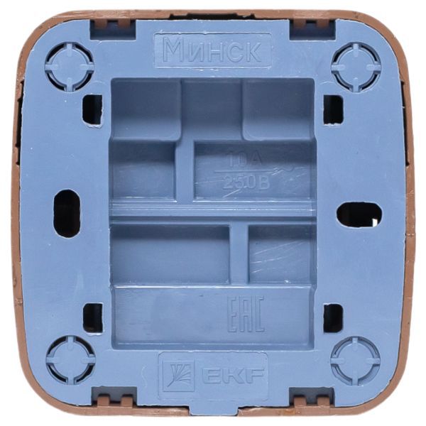  Выключатель 1-кл. 2п ОП Минск 10А IP20 темн. дерево EKF EGV10-021-40 фото в каталоге от BTSprom.by