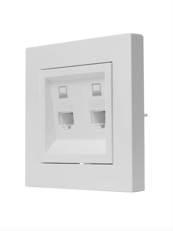  Розетка компьютерная 2-м СП Vesna механизм бел. LEZARD 742-0288-141 фото в каталоге от BTSprom.by