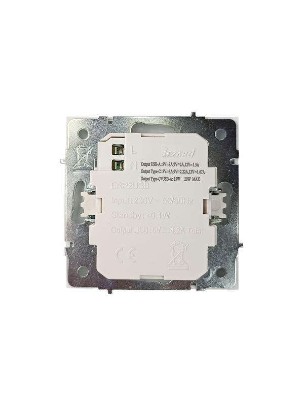  Розетка Type-C+ USB разъем СП ZIMA IP20 бел. LEZARD 704-0288-192TC фото в каталоге от BTSprom.by