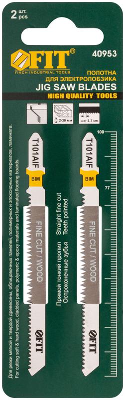  Полотно по дереву Bimetal остроконечные зубья 100/77/1 7мм (T101AIF) (уп.2шт) FIT 40953 фото в каталоге от BTSprom.by