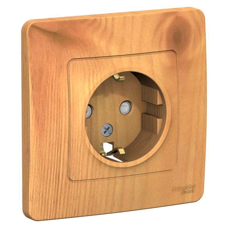 розетка 1-м сп blanca 16а ip20 250в с заземл. защ. шторки ясень se blnrs001115 от BTSprom.by