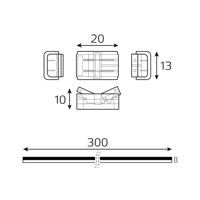  Набор коннекторов 2 клипсы провод 30мм 8-10мм IP20 GAUSS BT401 фото в каталоге от BTSprom.by