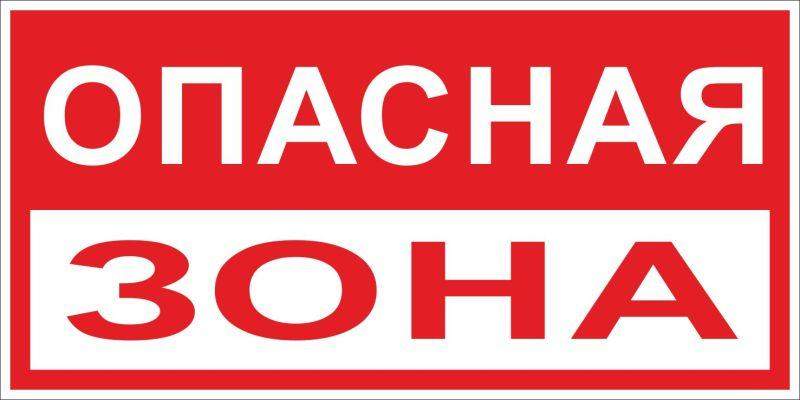 знак "опасная зона" 250х500мм пластик ekf pn-3-02 от BTSprom.by