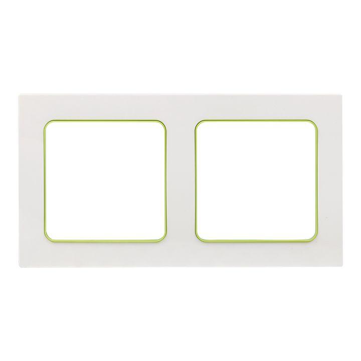 рамка 2-м стокгольм бел. с линией цвета зел. proxima ekf exm-g-303-20 от BTSprom.by