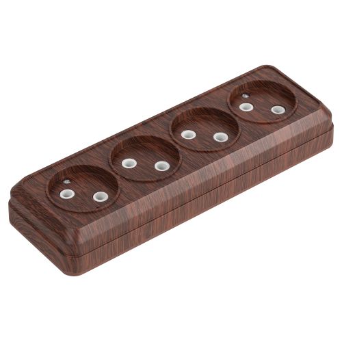  Розетка 4-м ОП Quadro 2-207-10 16А IP20 250В 4х2P венге Intro Б0053833 фото в каталоге от BTSprom.by