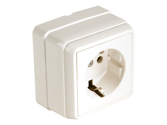 розетка 1-ая (открытая, с/з) кремовая, bron, mutlusan (16 a, 250 v, ip 20) 2160 100 0202 от BTSprom.by