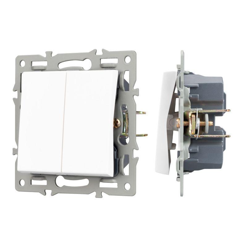 механизм выключателя двухклавишный непроходной swt-mk02-pl-wh (250в 16а) arlight 043724 от BTSprom.by