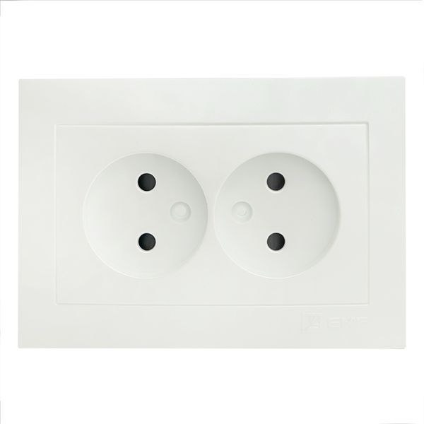  Панель лицевая Валенсия для 2-м розетки 10А без заземл. защ. шторки жемчуж. PROxima EKF ESR10-L-102-50 фото в каталоге от BTSprom.by