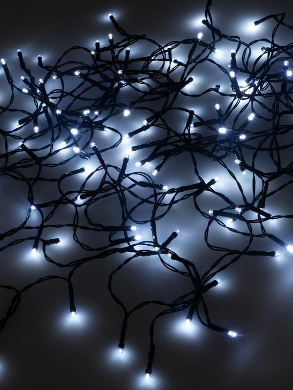 гирлянда светодиодная "нить" ld200-gw-bo 20м 200led бел. уличная 8 режимов элементы питания 3хaa shlights 4690601045454 от BTSprom.by