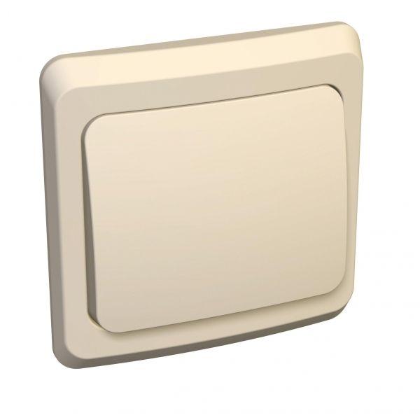 выключатель кнопочный 1-кл. сп этюд 10а ip20 с самовозвратом крем. se kc10-001k от BTSprom.by