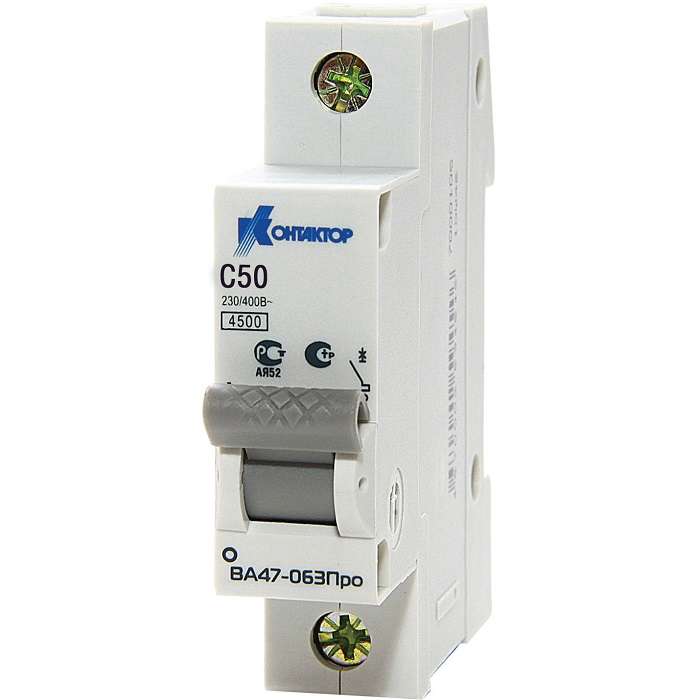 выключатель автоматический модульный 1п b 6а 4.5ка ва47-063про контактор 7000004 от BTSprom.by