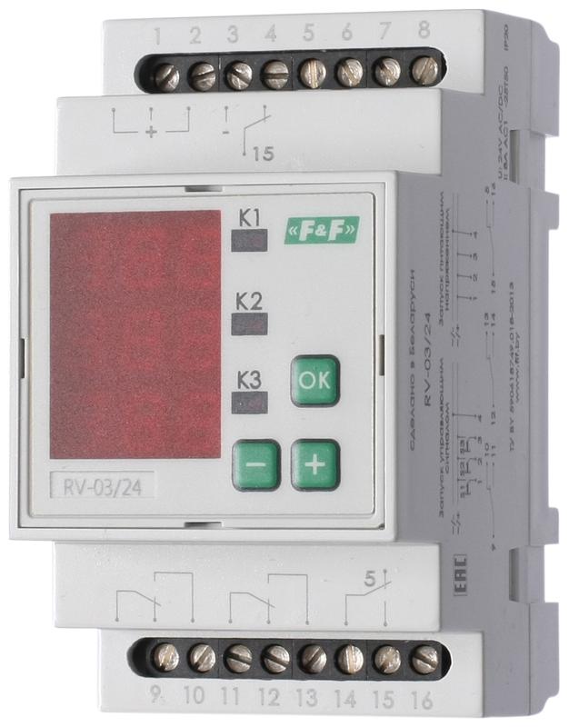 реле времени rv-03/24 3х8а 24в ac/dc 3no/nc ip20 многофункц. 3-х канал. 9 режимов работы с входами start диапазон выдержки времени 0с-99ч 59мин; 3мод. монтаж на din-рейке f&f ea02.001.028 от BTSprom.by