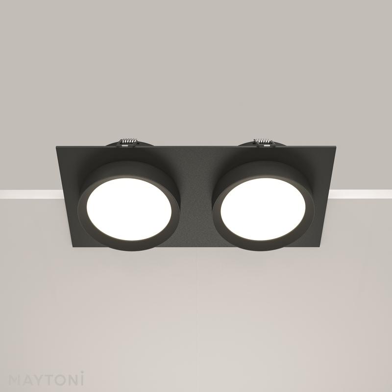  Светильник встраиваемый Hoop GX53 2х12Вт Maytoni DL086-02-GX53-SQ-B фото в каталоге от BTSprom.by