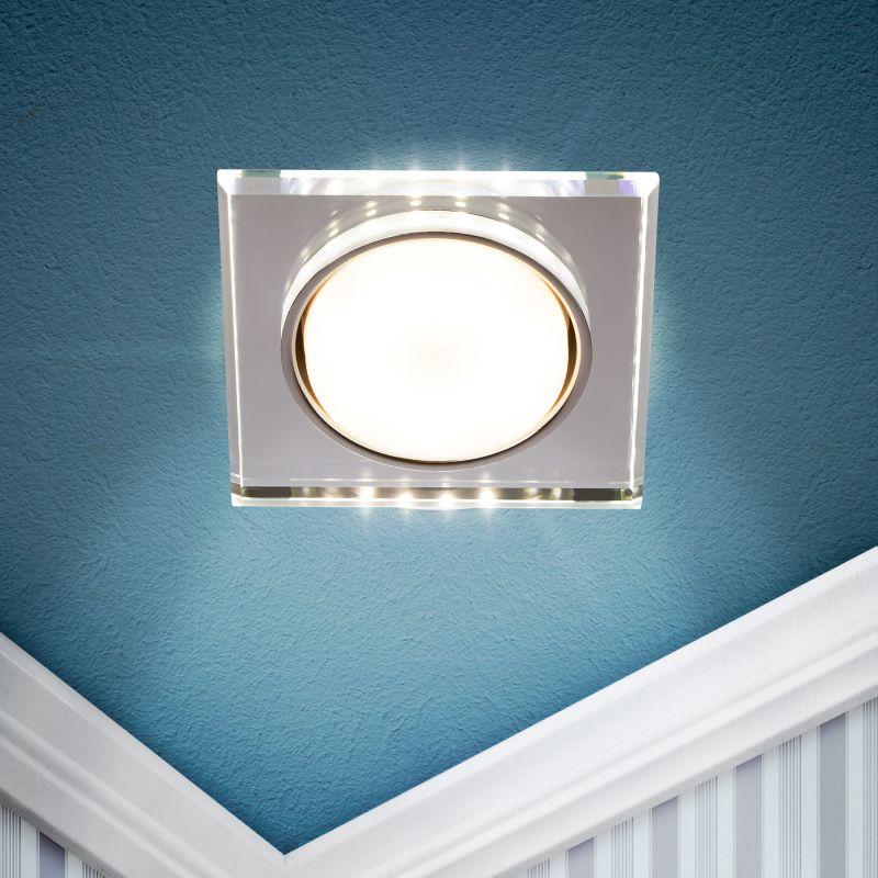 светильник dk ld50 mr gx53 со светодиодной подсветкой встраиваемый зеркальный эра б0057472 от BTSprom.by