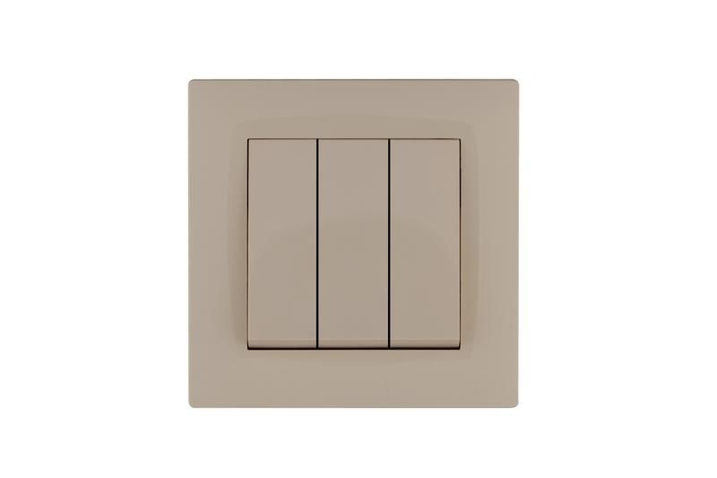 выключатель 3-клав. 1 вход 3 выхода karea rizz крем makel 88010091 от BTSprom.by