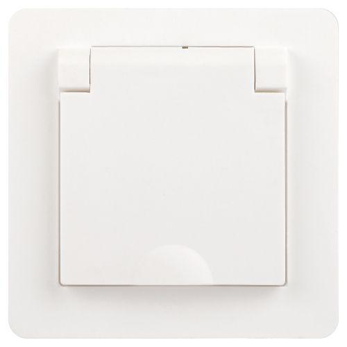 розетка 1-м сп style 7-209-01 16а ip44 250в 2p+e schuko защ. шторки с крышкой бел. intro б0060645 от BTSprom.by