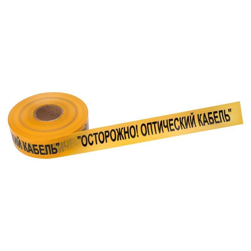 лента сигнальная "осторожно оптический кабель" 70мм желт./черн. (дл.500м) rexant 19-3021 от BTSprom.by