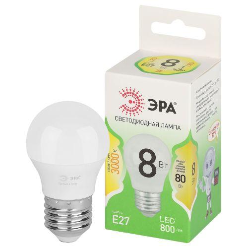 лампа светодиодная green line p45-8w-830-e27 gl 8вт шар 3000к свет тепл. e27 эра б0067023 от BTSprom.by