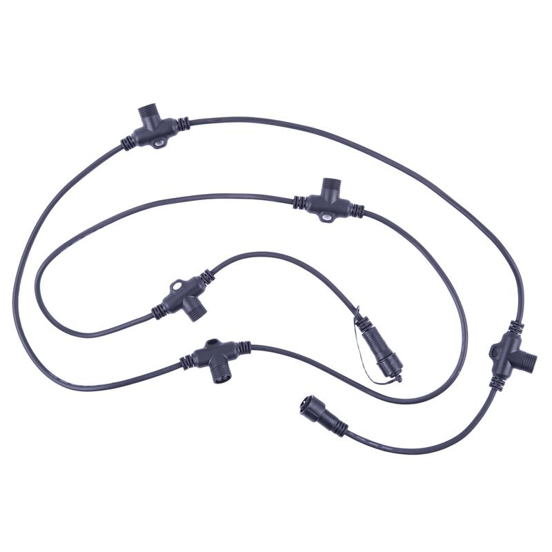 провод-шина для гирлянд ucx-f90 t05/2m/bk серии f90pro 2м 5 т-коннекторов шаг 50см статика/мерцание ip67 черн. uniel ul-00013221 от BTSprom.by