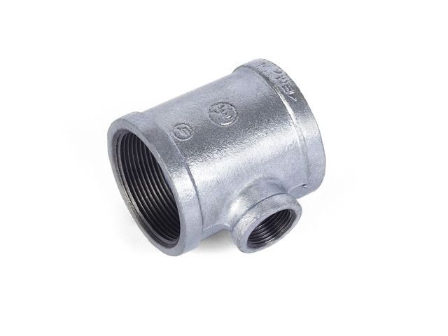 тройник ред. 1 1/2" х 1" чугун оцинк., av engineering avec430001121 от BTSprom.by