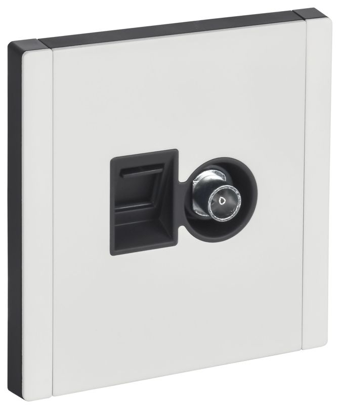 розетка 2-м forte&piano fp236m tv+rj45 кат.5e бел. iek fp-ak20-1-m-k01 от BTSprom.by