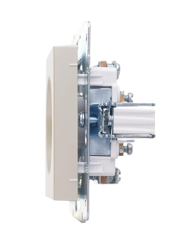  Розетка телевизионная проходная TV 1-м СП Vesna механизм жемчуж./бел. перламутр LEZARD 742-3088-129 фото в каталоге от BTSprom.by