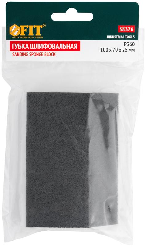  Губка шлифовальная угловая 100х70х25мм Р 360 средняя жесткость алюм./оксидная FIT 38376 фото в каталоге от BTSprom.by