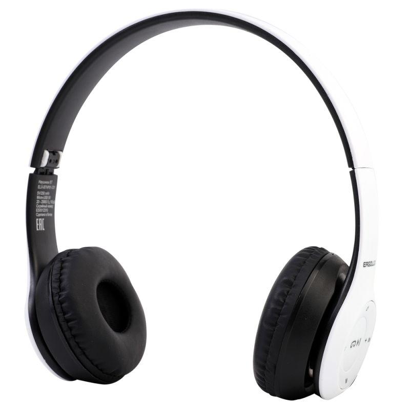  Наушники накладные с микрофоном беспроводные ELX-BTHP01-C01 FM MP3 коробка бел. ERGOLUX 15356 фото в каталоге от BTSprom.by