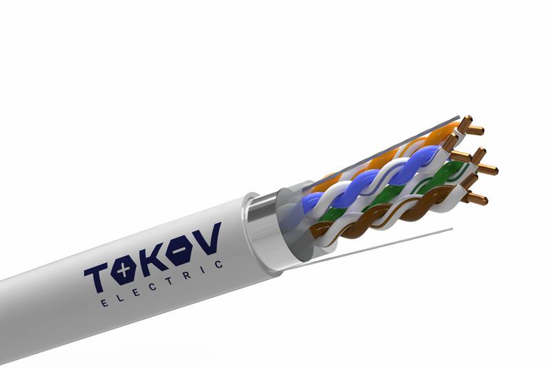 кабель витая пара f/utp 4х2х25 awg(0.45мм) кат.5e pvc indoor fluke tested 305м (м) tokov electric tkl-c06-f42-5e-305-pvc от BTSprom.by