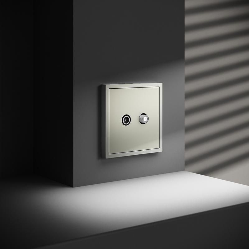  Розетка телевизионная оконечная TV + SAT 2-м СП S70 механизм сталь Voltum VLS060405 фото в каталоге от BTSprom.by