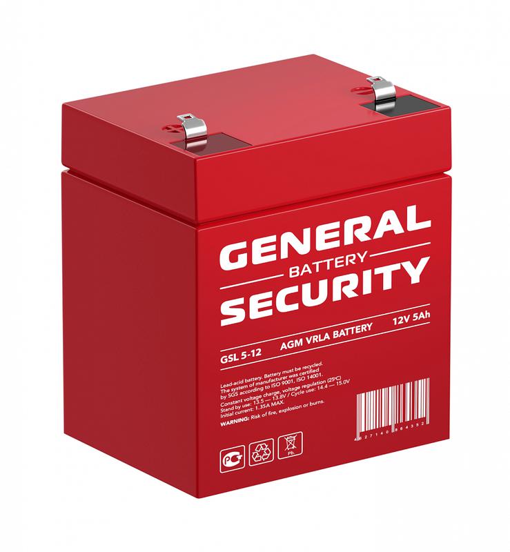  Аккумулятор 12В 5А.ч General Security GSL5-12 фото в каталоге от BTSprom.by