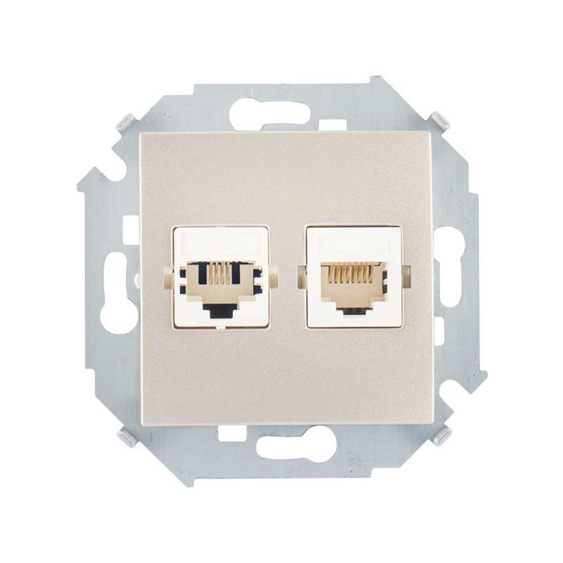 розетка компьютерная 2-м simon 15 rj45 кат.5e systimax механизм шампань simon 1591593-034 от BTSprom.by