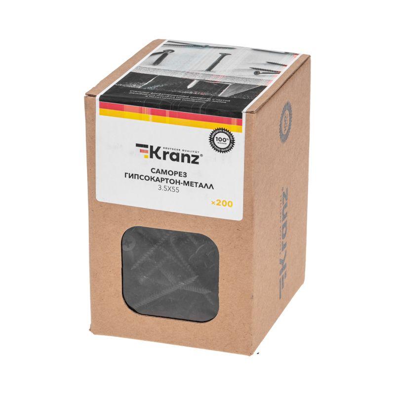  Саморез гипсокартон-металл 3.5х55 (уп.200шт) Kranz KR-01-3341-009 фото в каталоге от BTSprom.by