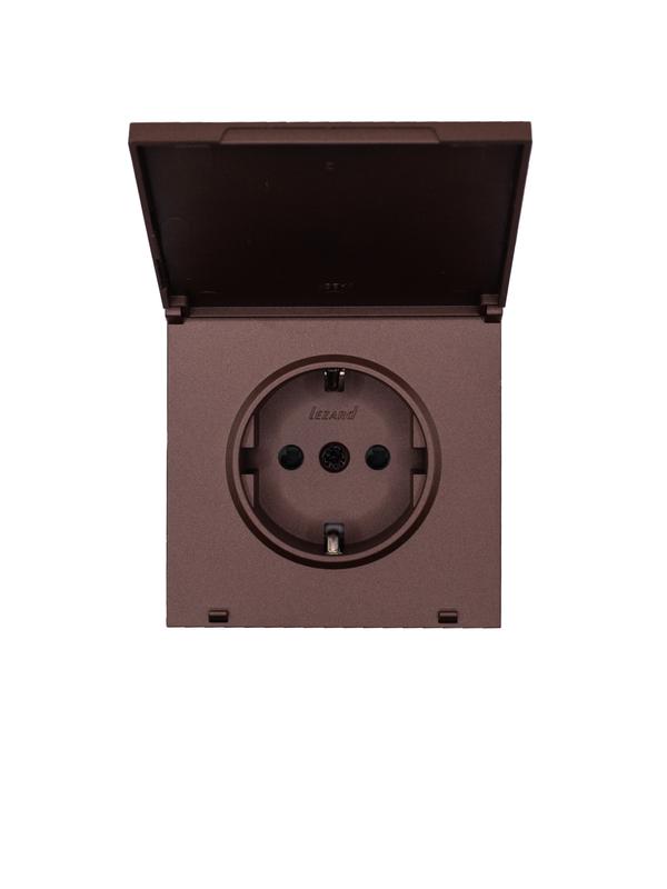 розетка 1-м сп zima 16а ip44 с заземл. с крышкой пбт безвинтовой зажим/клемма механизм шоколад lezard 704-7388-123bpch от BTSprom.by