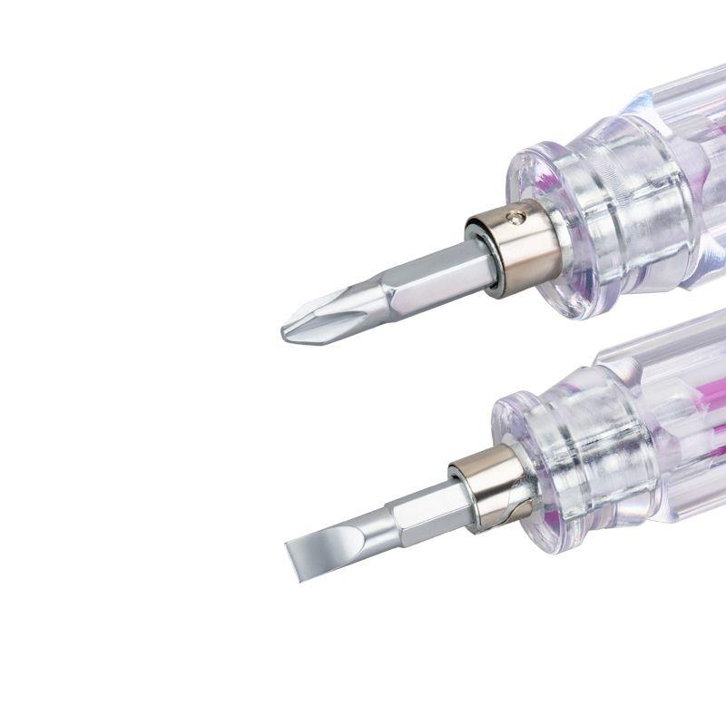  Отвертка комбинированная прозрачная рукоятка двухсторонний стержень 40мм (крестовая PH2 шлицевая SL 6мм) Rexant 12-4743 фото в каталоге от BTSprom.by