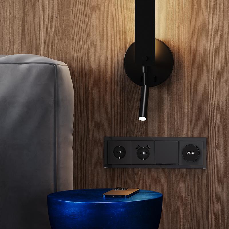  Рамка 4-м S70 стеклян. графит Voltum VLS110407 фото в каталоге от BTSprom.by