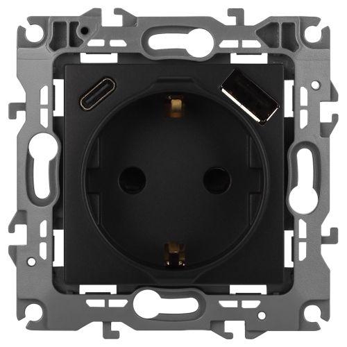 розетка эра12 12-4108-05 16а 250в 2p+e с usb type-a+c 5в-3а защ. шторки антрацит эра б0067707 от BTSprom.by розетка эра12 12-4108-05 16а 250в 2p+e с usb type-a+c 5в-3а защ. шторки антрацит эра б0067707 от BTSprom.by