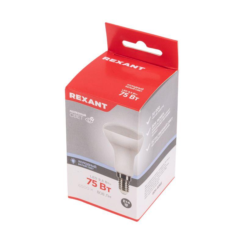 Лампа светодиодная Рефлектор R50 9.5Вт 6500К холод. бел. E14 808Лм AC 150-265В 6500К холод. бел. Rexant 604-4065 фото в каталоге от BTSprom.by