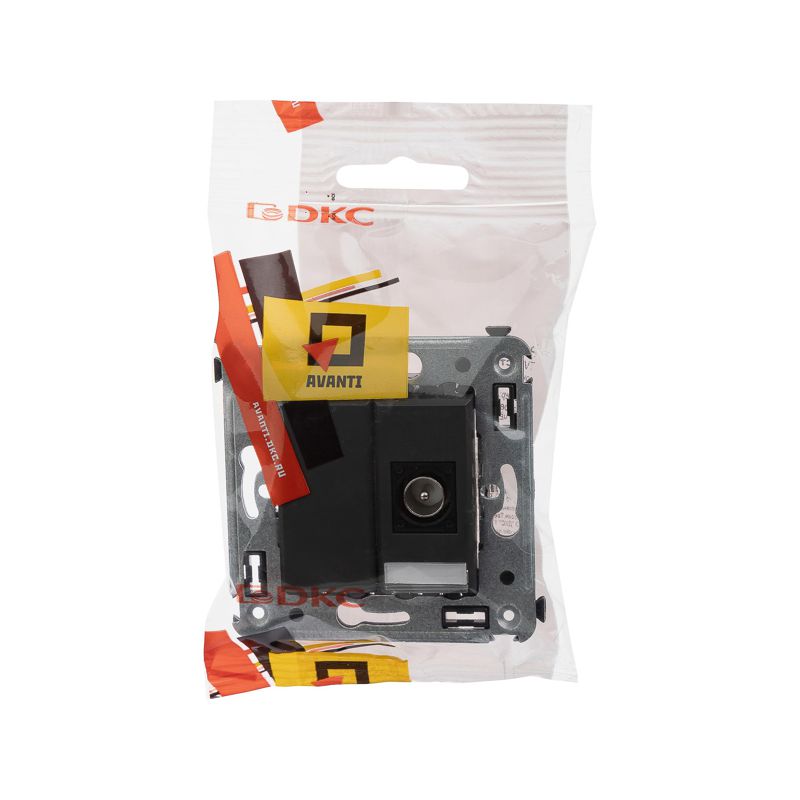  Розетка телевизионная одиночная TV 1-м СП Avanti "Черный матовый" DKC 4412503 фото в каталоге от BTSprom.by