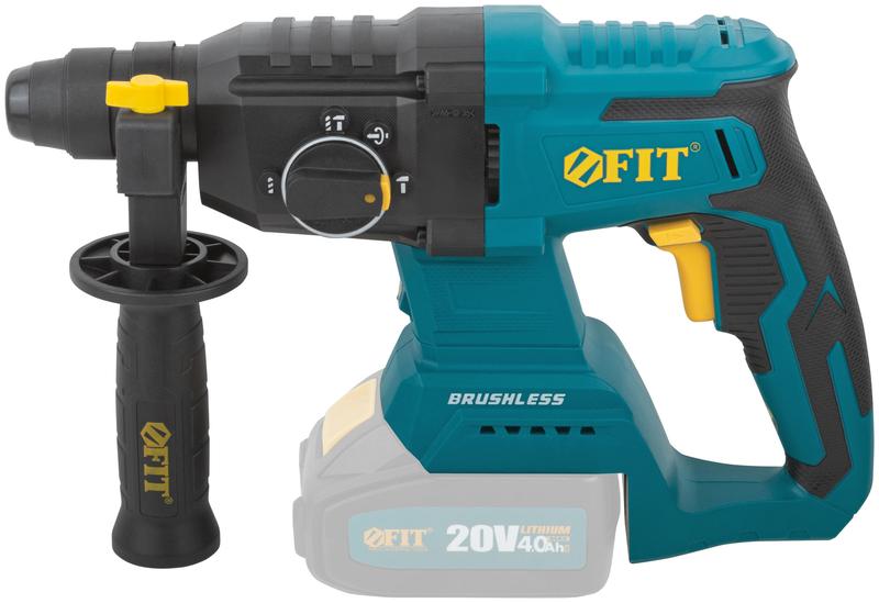  Перфоратор аккумуляторный бесщеточный 20В 0-1150об/мин 0-5200уд/мин 3Дж 3 режима SDS-PLUS реверс без АКБ FIT 79910 фото в каталоге от BTSprom.by