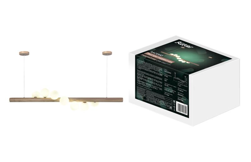 люстра подвесная racemo 1200х260х900 7хg9 дерево ritter 52615 5 от BTSprom.by