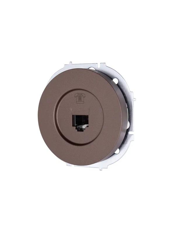  Розетка телефонная СП OSEN RJ11 евро механизм шоколад LEZARD 743-7388-137 фото в каталоге от BTSprom.by