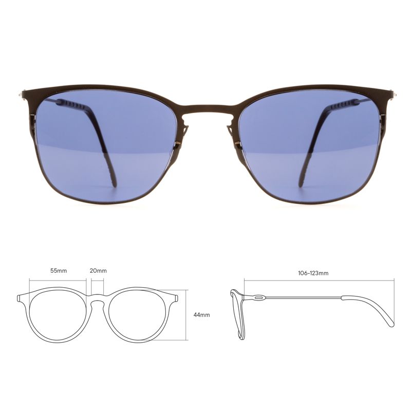  Очки солнцезащитные модель 11 титан с темн.-син. линзами черн. DKC TCSDRS53010001 фото в каталоге от BTSprom.by