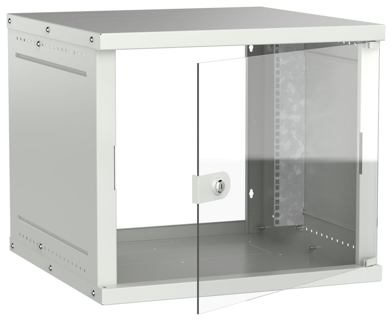 шкаф настенный 9u 600х600мм дверь стекл. сер. generica lwe3-09u66-gf-g от BTSprom.by