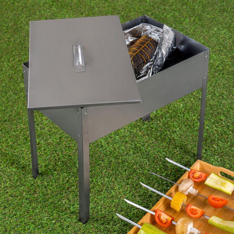  Мангал-коптильня "ЭКОНОМ" сборная с шестью шампурами в наборе (6х410мм) в гофрокартонной коробке СОКОЛ 62-0012 фото в каталоге от BTSprom.by