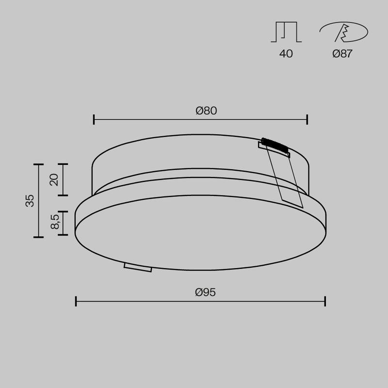  Светильник Pauline 1х12Вт GX53 встраив. Maytoni DL067-GX53-W фото в каталоге от BTSprom.by