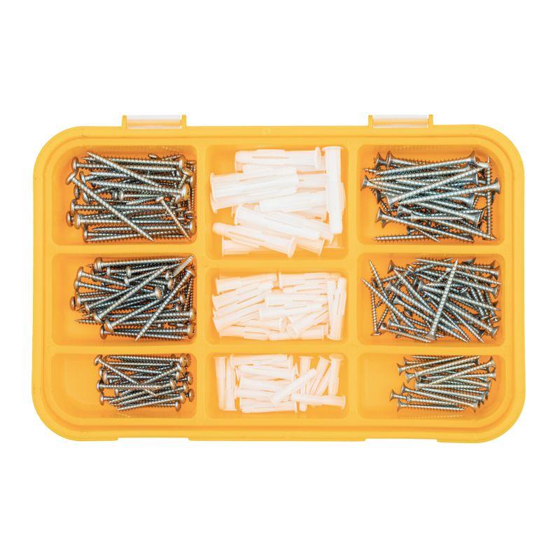  Набор саморезов и дюбелей 260шт пластик. коробка Kranz KR-01-3101-01 фото в каталоге от BTSprom.by