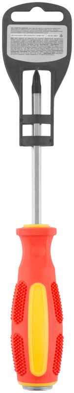  Отвертка ударная CrV сталь шестигранное сквозное жало с бойком прорезиненная ручка 6х100мм PH2 КУРС 55603 фото в каталоге от BTSprom.by