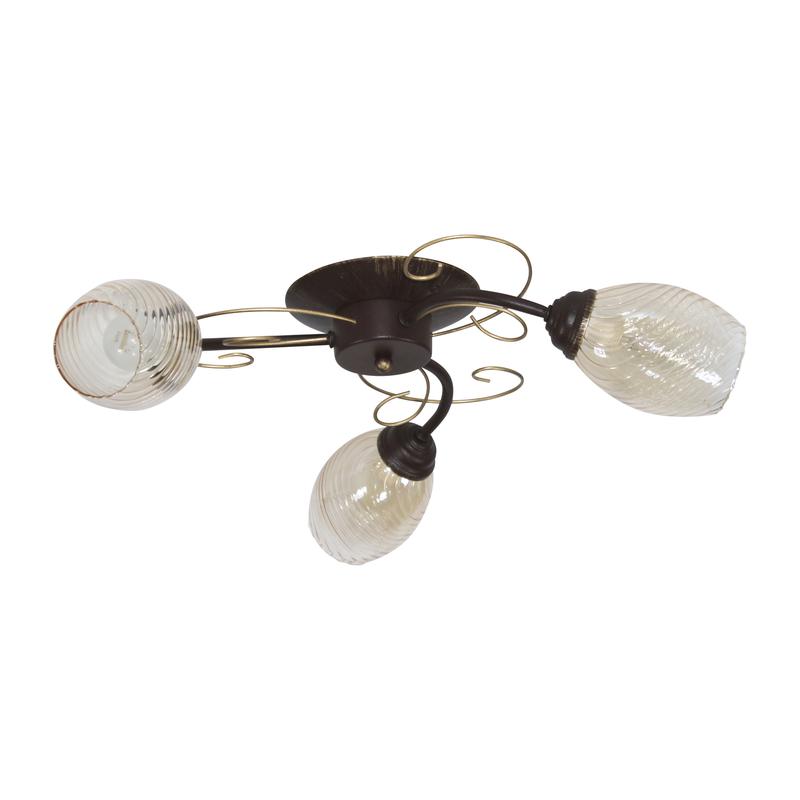 светильник "сюита" 131 (плафон 8264) нпб 01-3х60-166 e14 (им) потолочн. корич. муар./зол. элетех 1005405441 от BTSprom.by